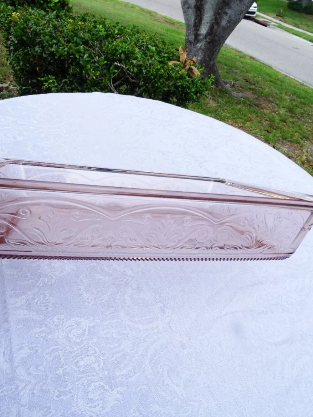 Anchor Hocking Rosewater Laurel -Rectangle Baking Pan Casserole Dish Pink 9
